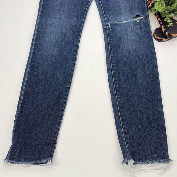 Frame Le Skinny De Jeanne Distressed Skinny Mid-Rise Jeans Stretch Size 26 - Picture 5 of 13